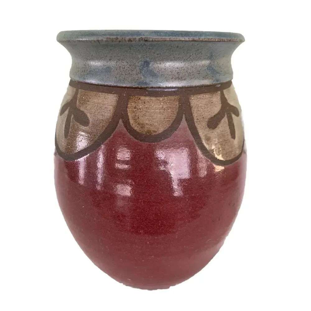 Studio Pottery Signed Danny, Psalm 23 Vase Jar Vessel 8 1/4